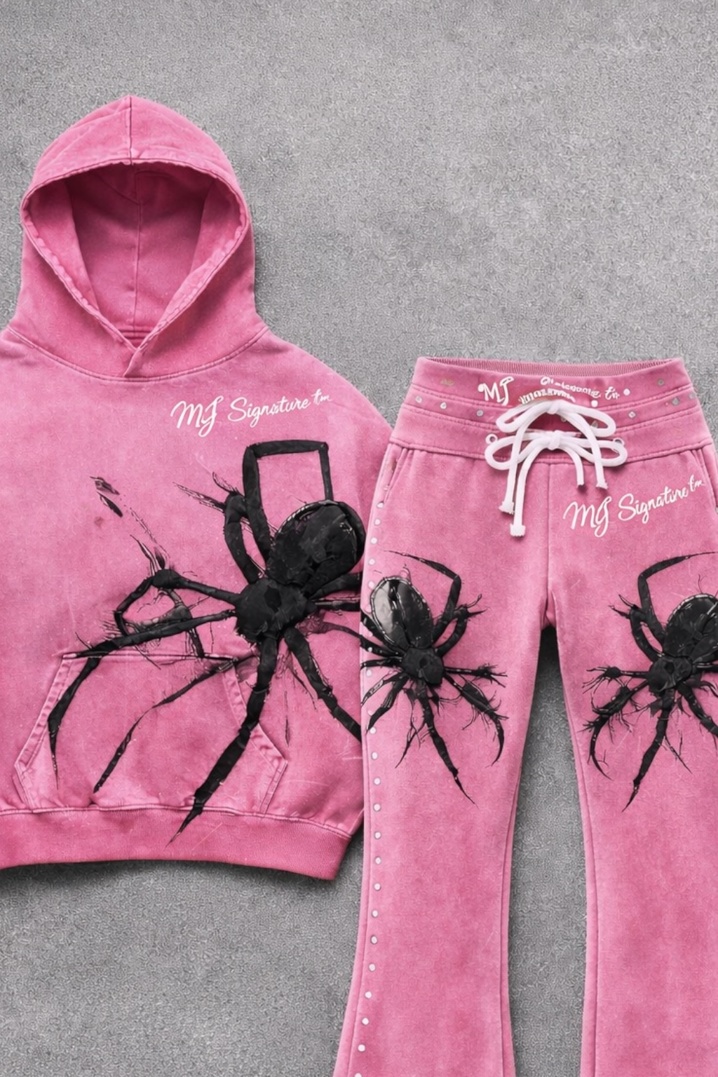 MJ Signature™ Pink Spider Hoodie & Flared Jogger Set.