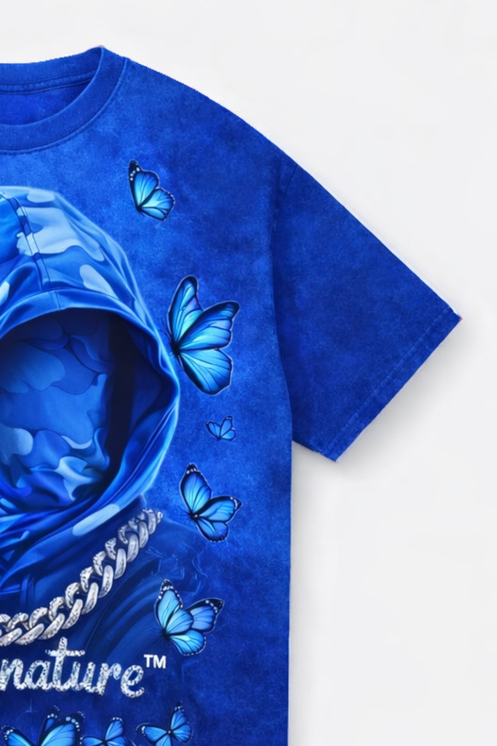 Butterfly Hoodie Graphic T-Shirt – Blue.