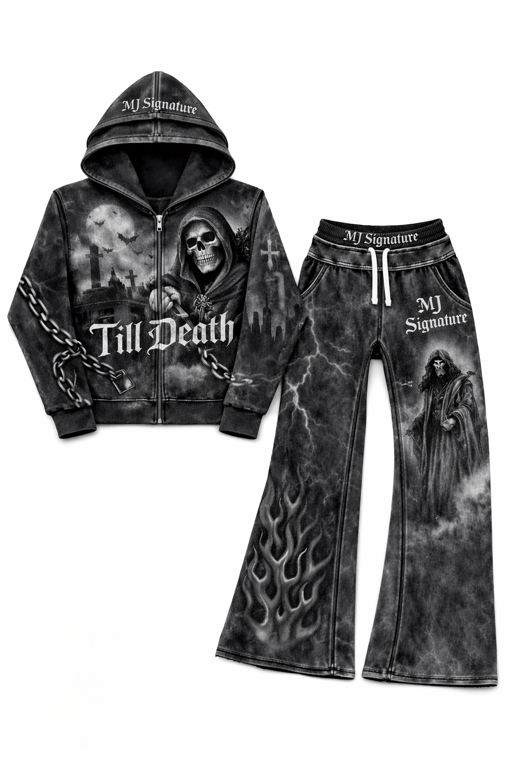 MJ Signature™ “Till Death” Gothic Tracksuit Set.