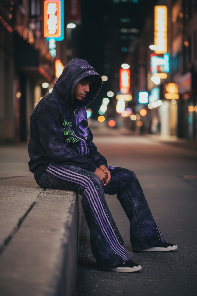 MJ Signature™ Purple Rebellion Hoodie & Flare Jogger Set.