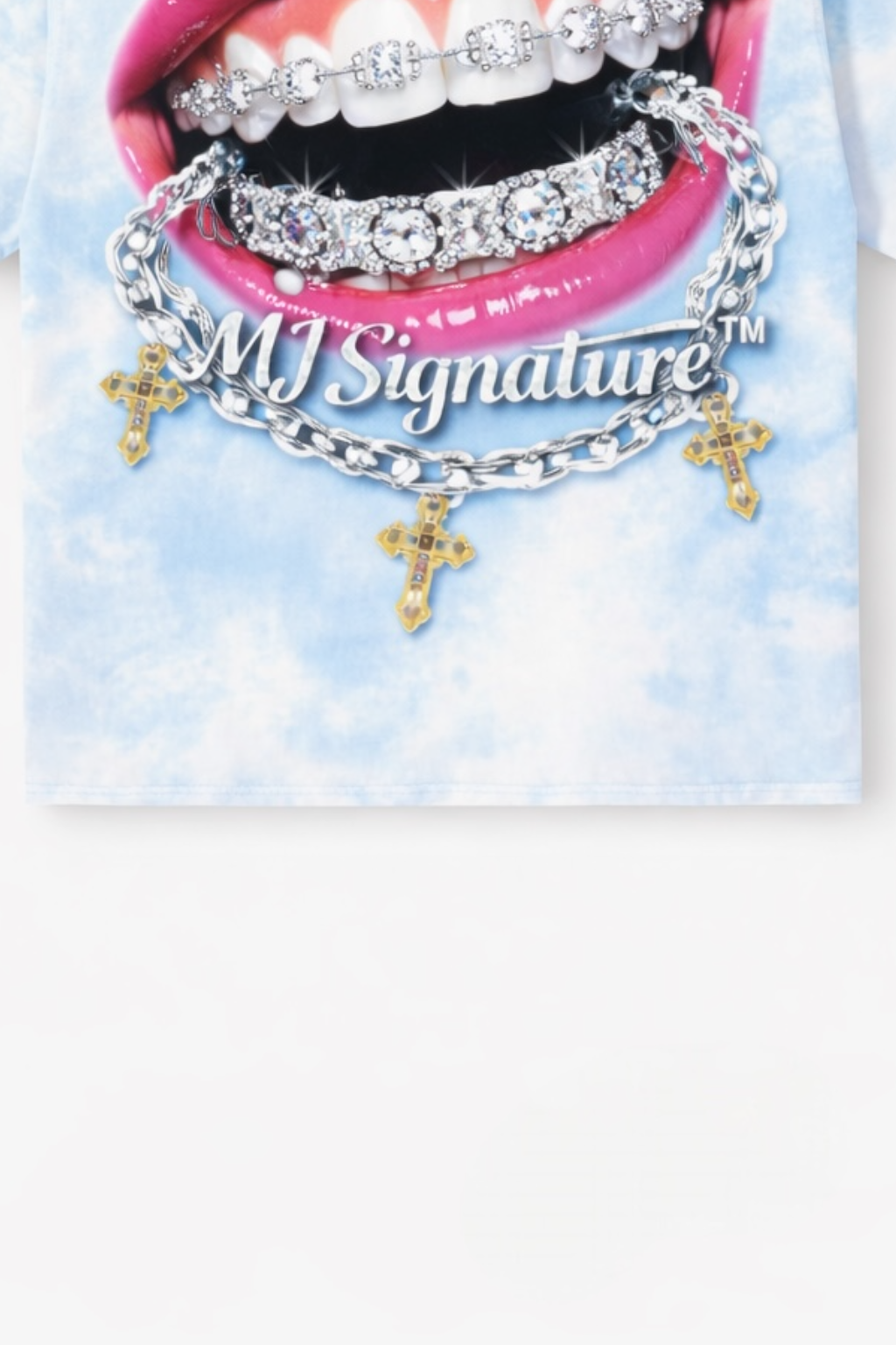 Diamond Grin Graphic T-Shirt – Sky Blue.