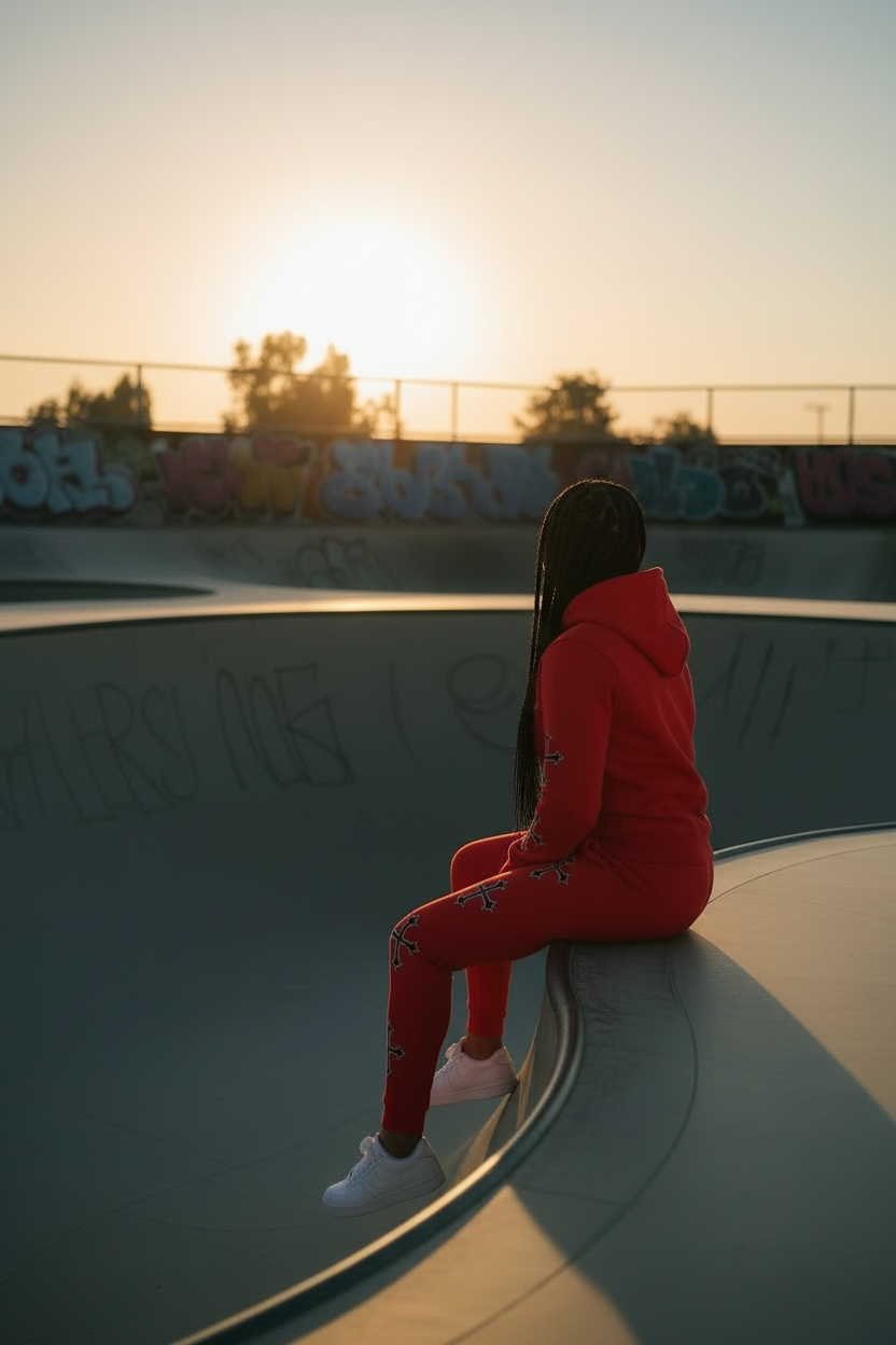 Chrome Hearts Women’s Hoodie & Joggers Set/Red Set.