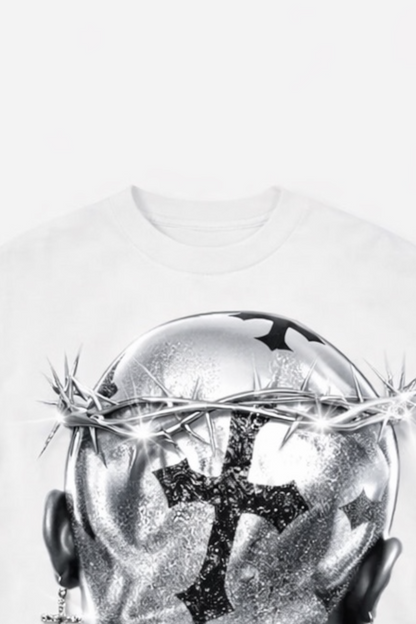 Crown of Thorns Graphic T-Shirt – White.