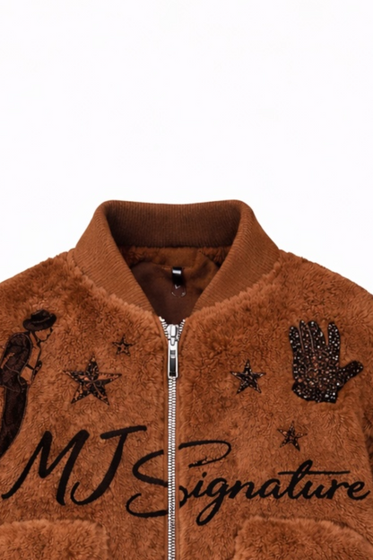 Faux Fur Bomber Jacket – Brown