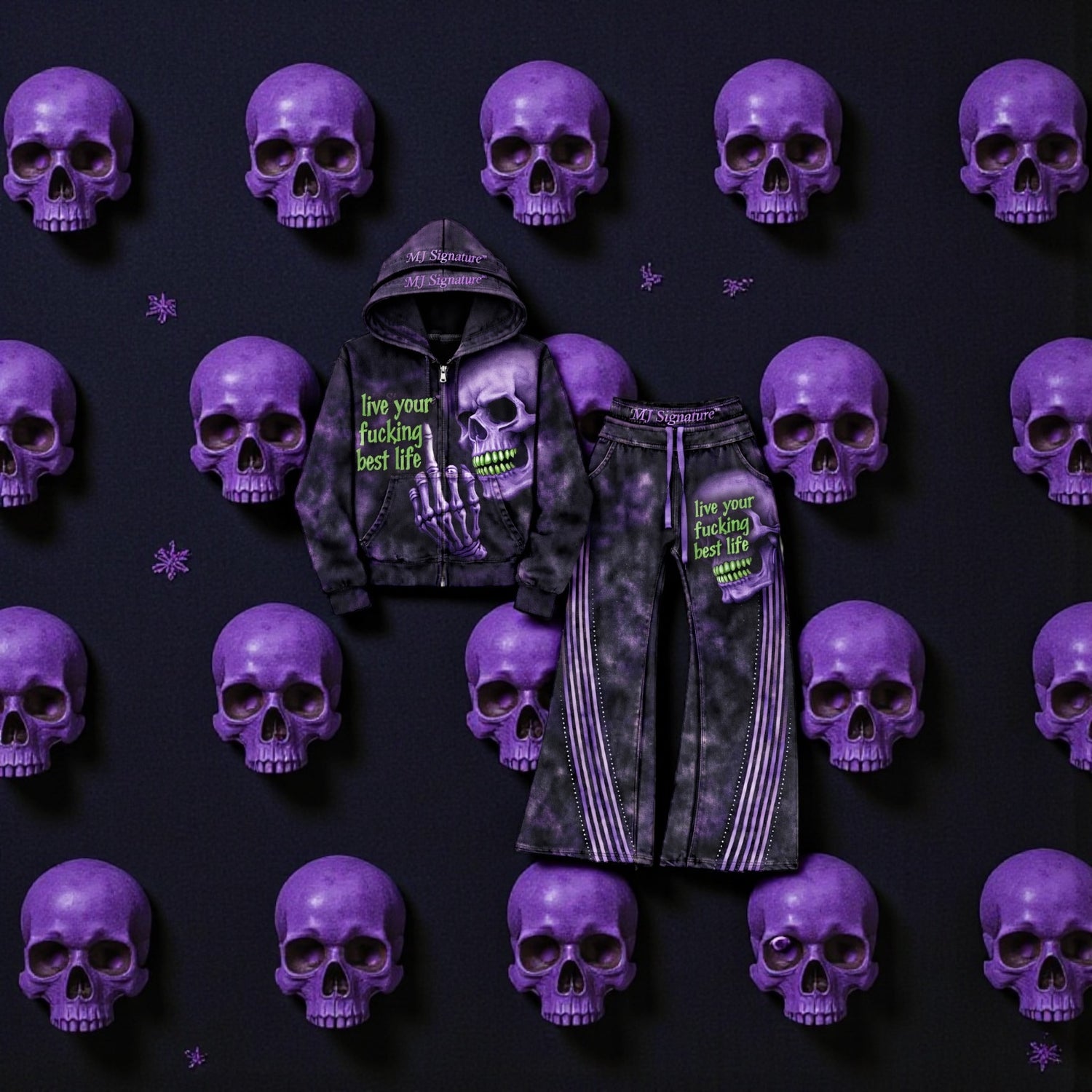 MJ Signature™ Purple Rebellion Hoodie &amp; Flare Jogger Set.