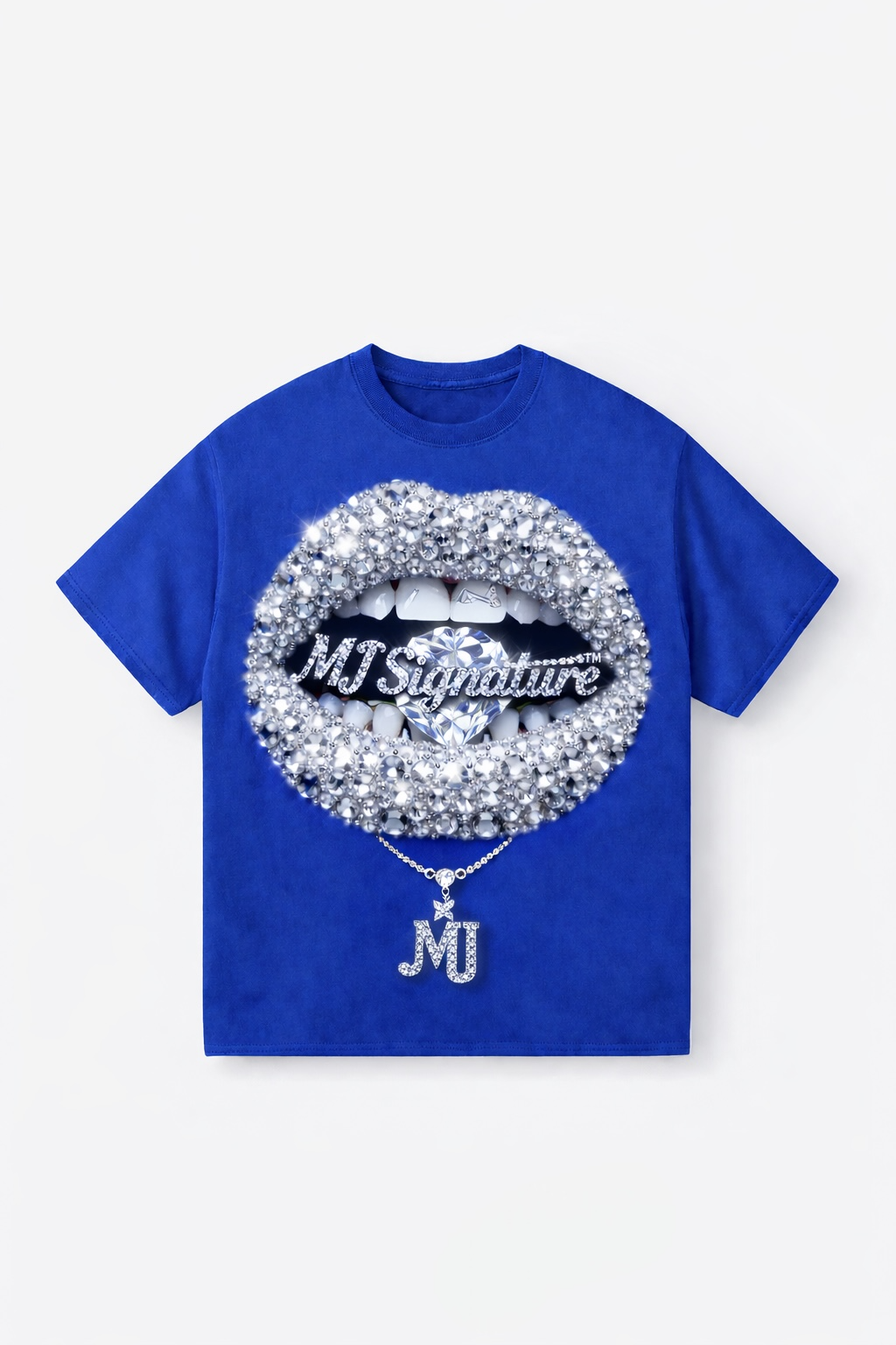 Diamond Lips Graphic T-Shirt – Royal Blue.