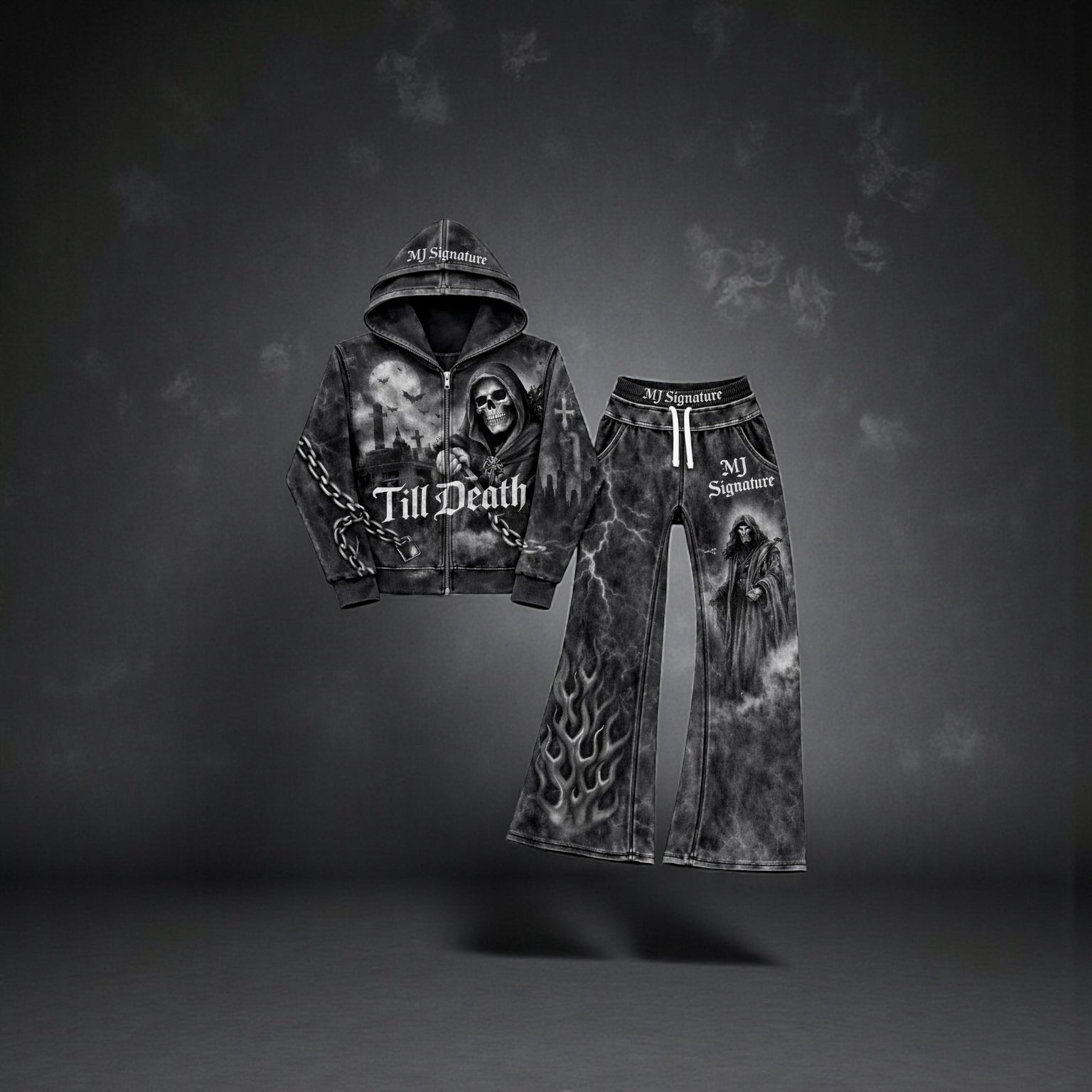 MJ Signature™ “Till Death” Gothic Tracksuit Set.