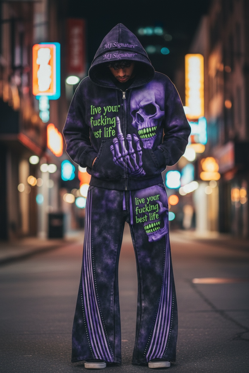 MJ Signature™ Purple Rebellion Hoodie &amp; Flare Jogger Set.