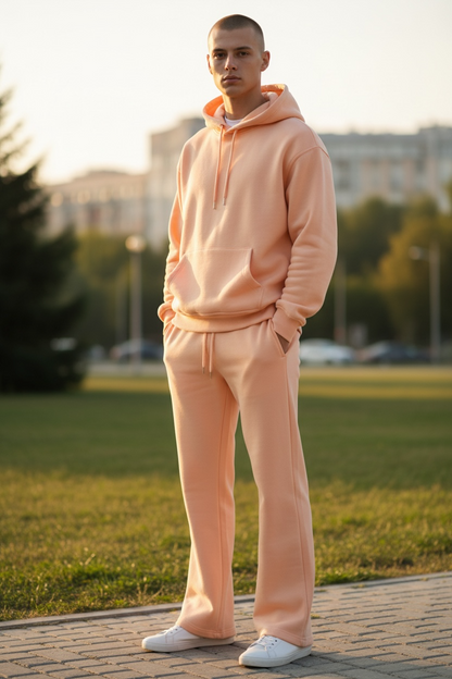 MJ Signature™ Flared Hoodie Set – Peach.