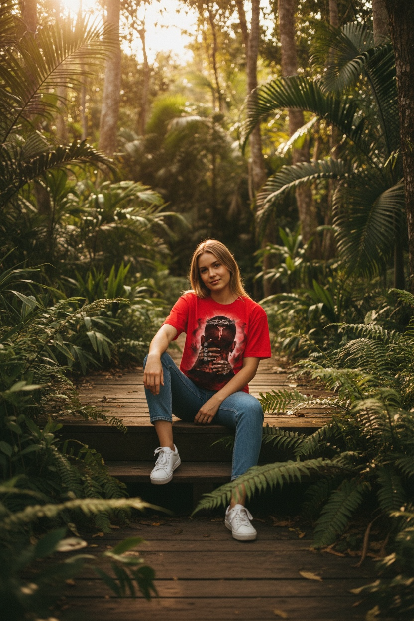 MJ Signature™ “Crowned in Sacrifice” Graphic T-Shirt – Red Edition.