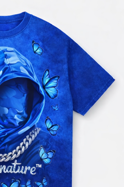Butterfly Hoodie Graphic T-Shirt – Blue.