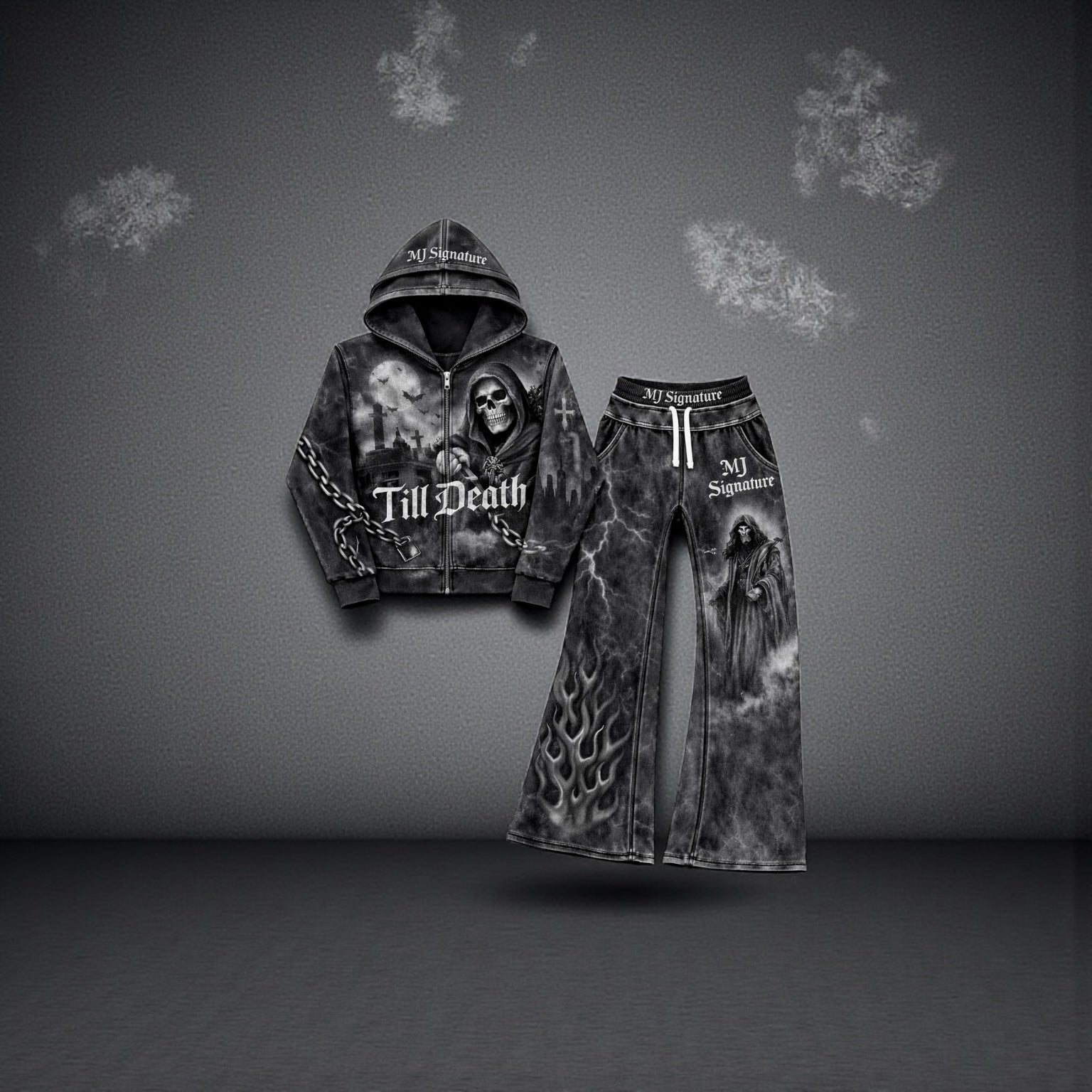 MJ Signature™ “Till Death” Gothic Tracksuit Set.