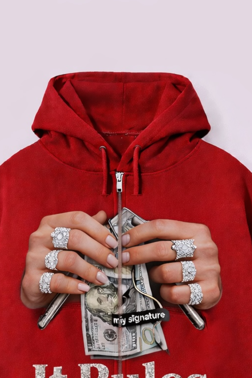 MJ Signature - “It Rules the World” Zip-Up Hoodie.