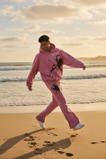 MJ Signature™ Pink Spider Hoodie &amp; Flared Jogger Set.