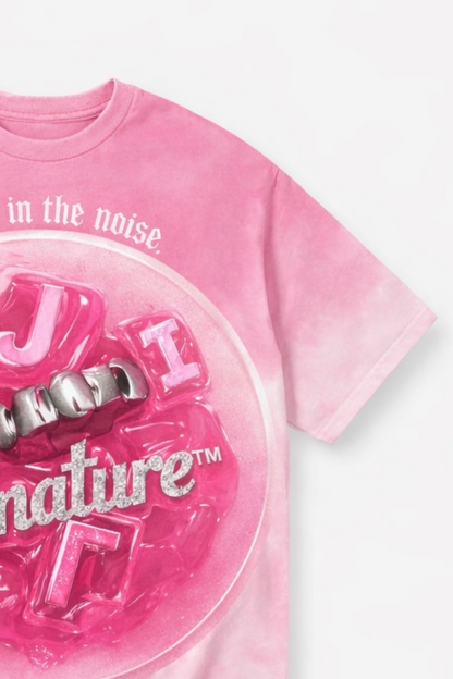 MJ Signature “Play Loud in the Noise” Graphic T-Shirt – Pink.