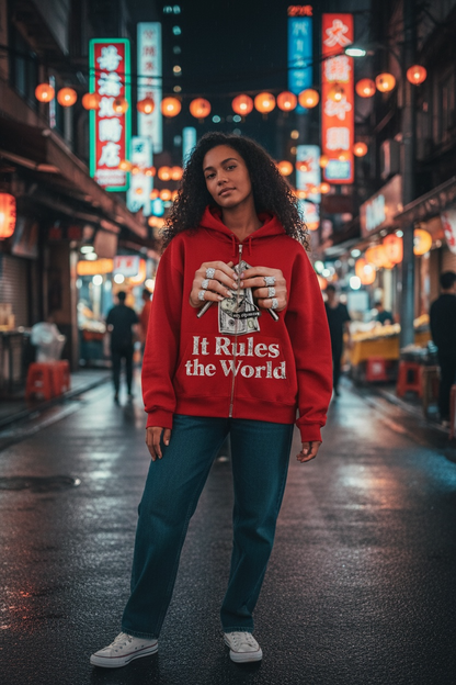 MJ Signature - “It Rules the World” Zip-Up Hoodie.