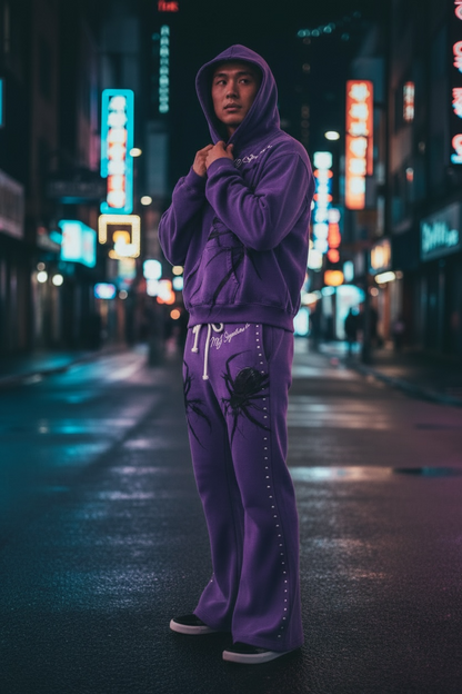 MJ Signature™ Purple Spider Hoodie &amp; Flared Jogger Set.