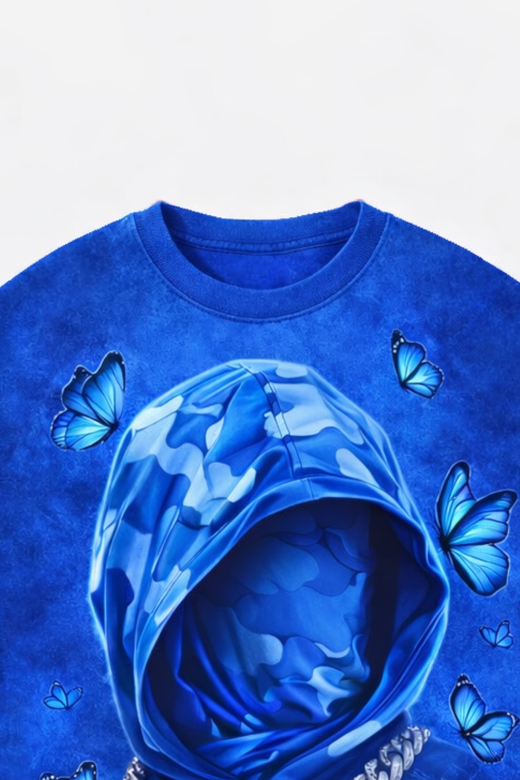 Butterfly Hoodie Graphic T-Shirt – Blue.