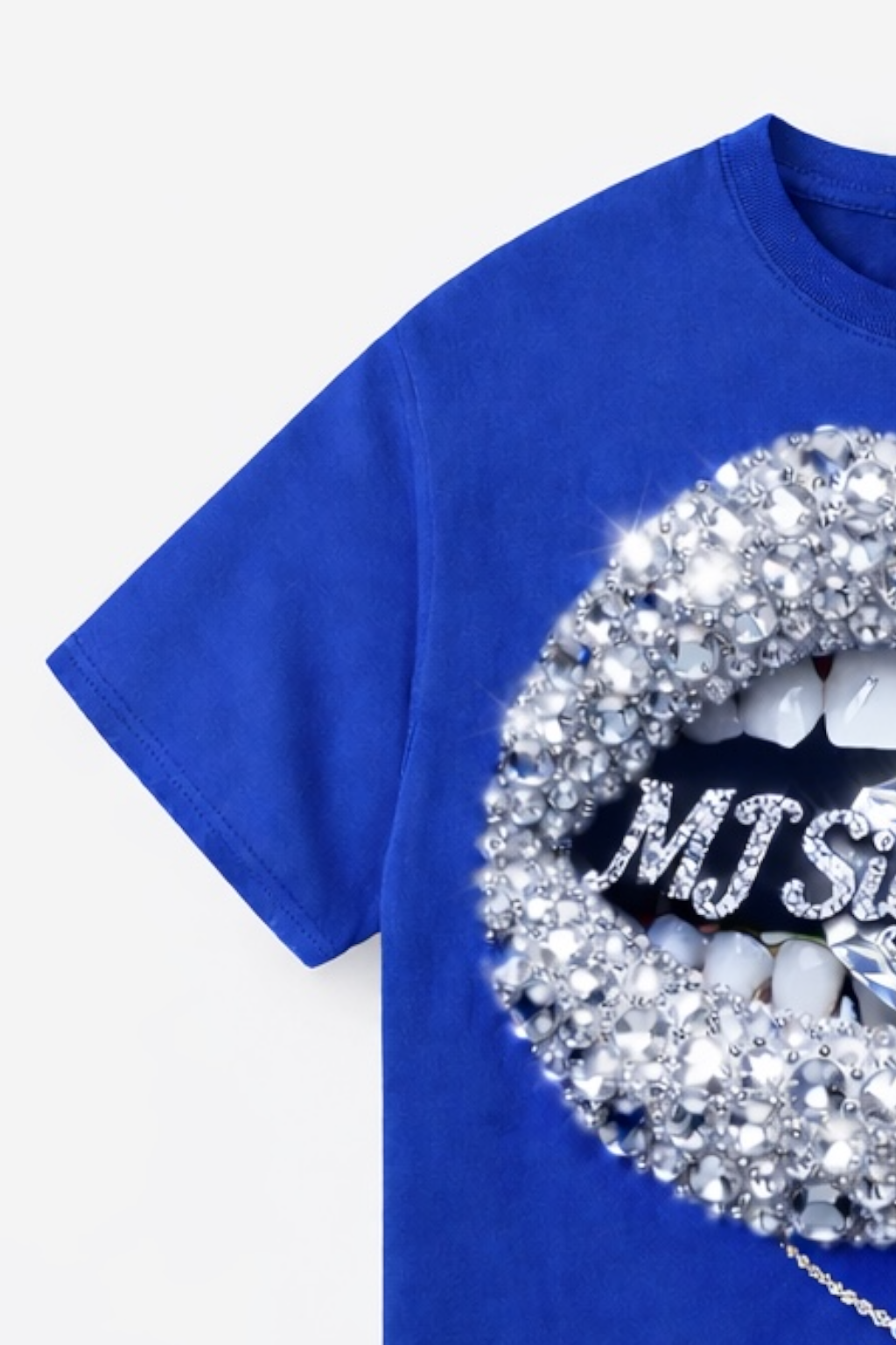 Diamond Lips Graphic T-Shirt – Royal Blue.