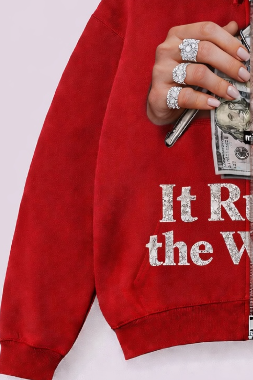 MJ Signature - “It Rules the World” Zip-Up Hoodie.