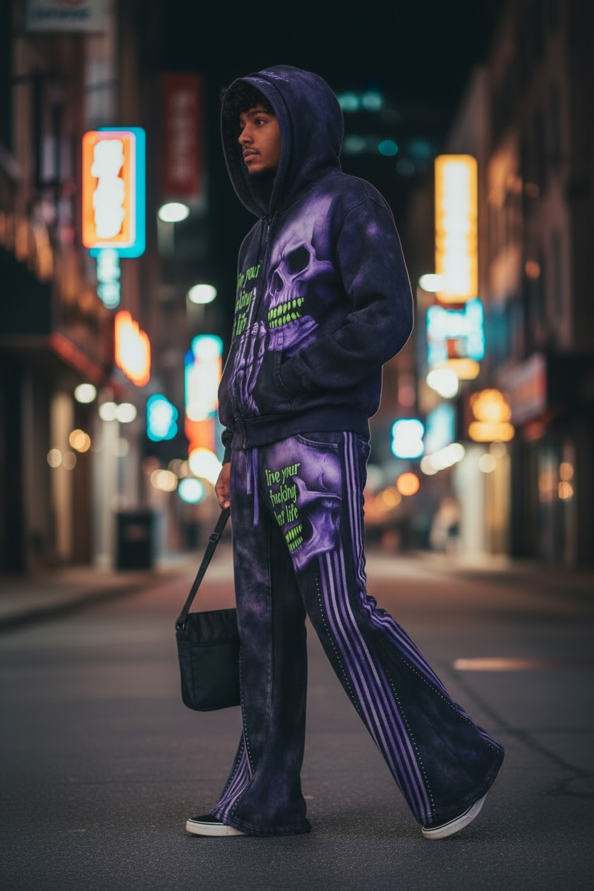 MJ Signature™ Purple Rebellion Hoodie &amp; Flare Jogger Set.