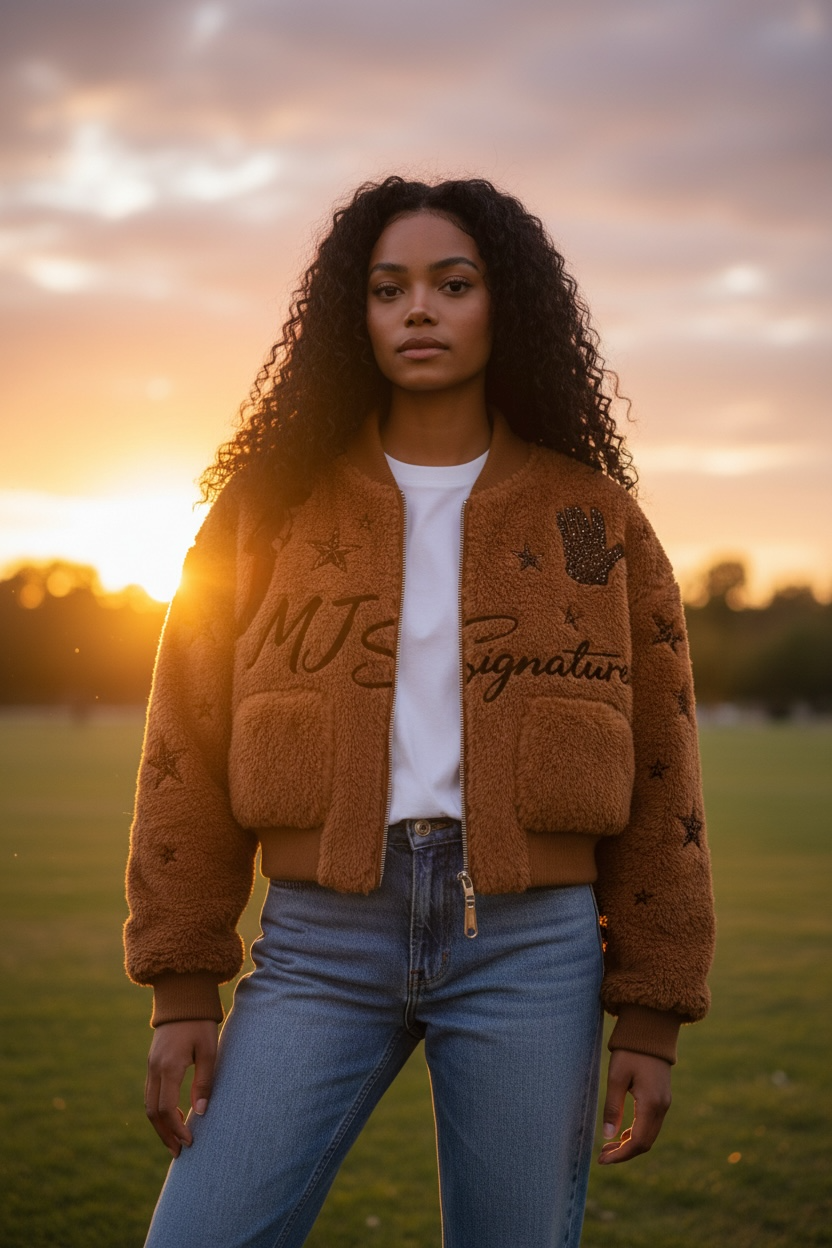 Faux Fur Bomber Jacket – Brown