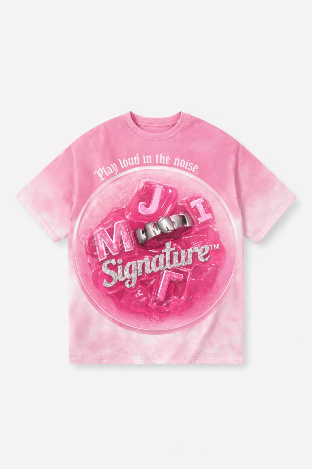 MJ Signature “Play Loud in the Noise” Graphic T-Shirt – Pink.