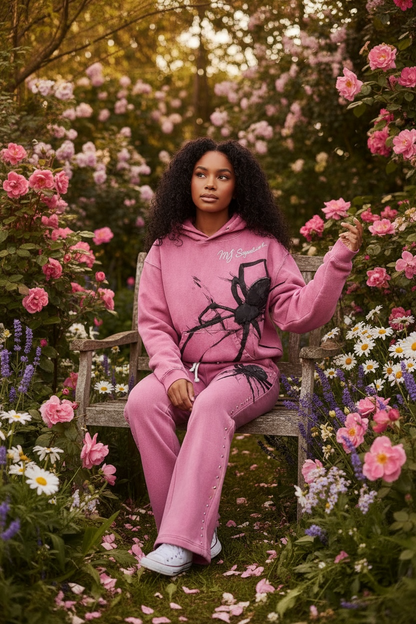 MJ Signature™ Pink Spider Hoodie &amp; Flared Jogger Set.