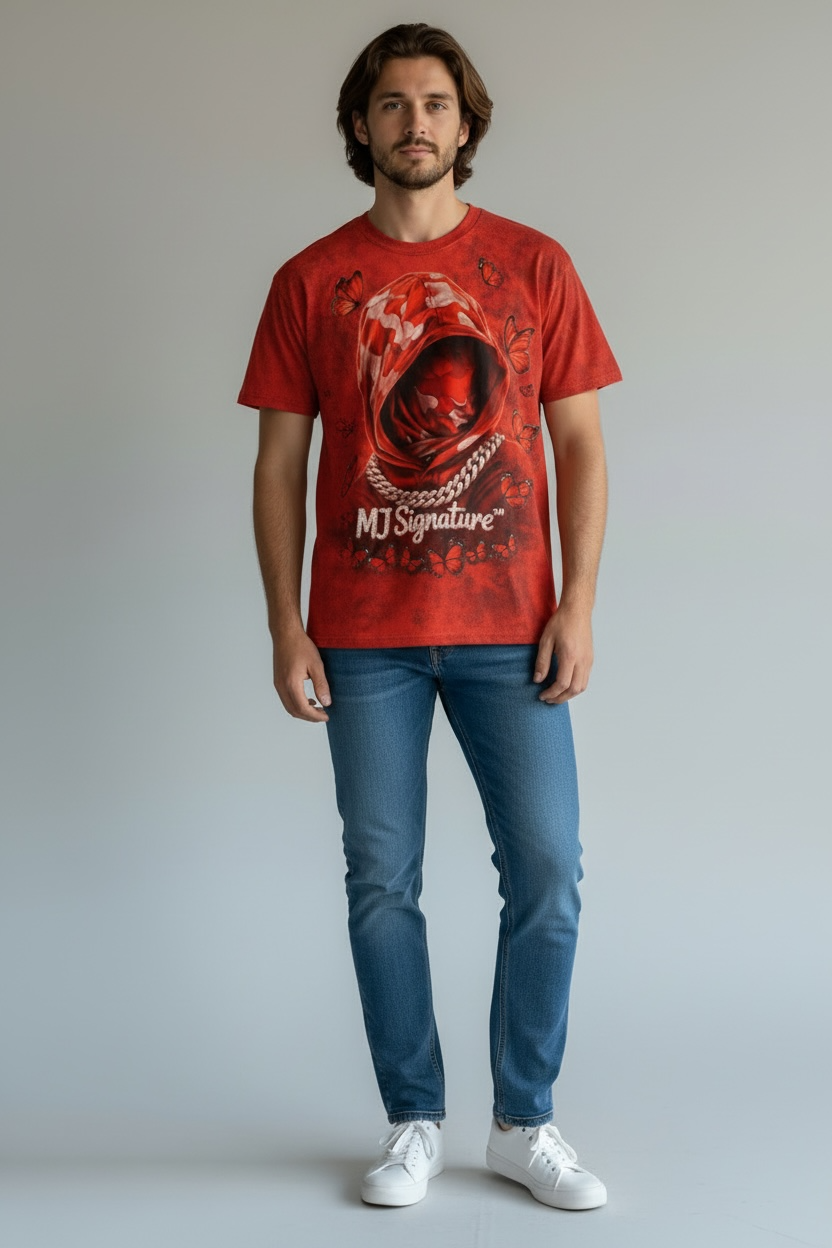 Butterfly Graphic T-Shirt – Red