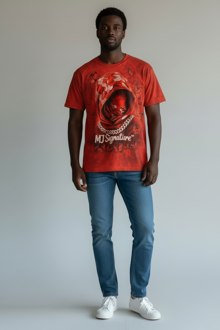 Butterfly Graphic T-Shirt – Red