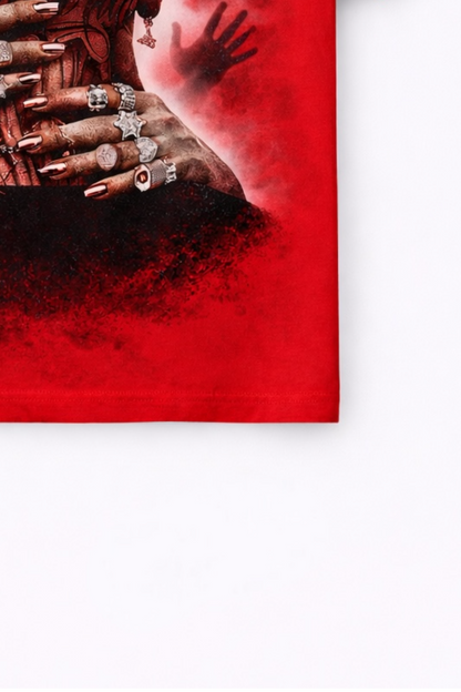 MJ Signature™ “Crowned in Sacrifice” Graphic T-Shirt – Red Edition.