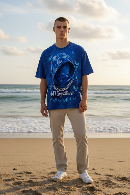 Butterfly Hoodie Graphic T-Shirt – Blue.