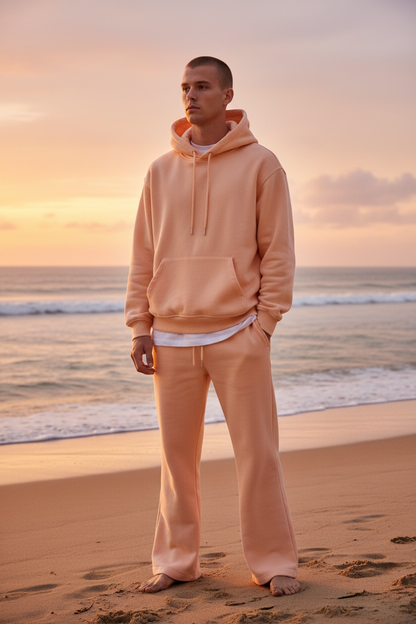 MJ Signature™ Flared Hoodie Set – Peach.