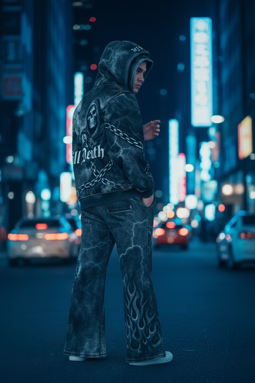 MJ Signature™ “Till Death” Gothic Tracksuit Set.