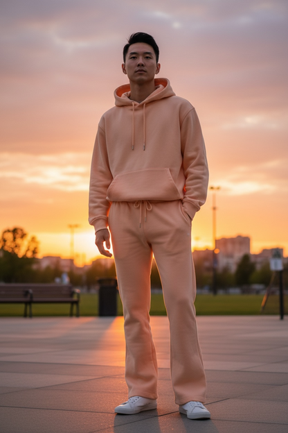 MJ Signature™ Flared Hoodie Set – Peach.