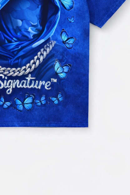 Butterfly Hoodie Graphic T-Shirt – Blue.