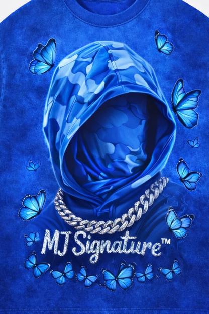 Butterfly Hoodie Graphic T-Shirt – Blue.
