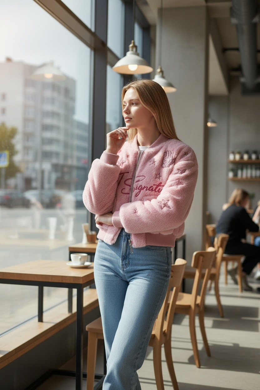 Faux Fur Jacket – Pink