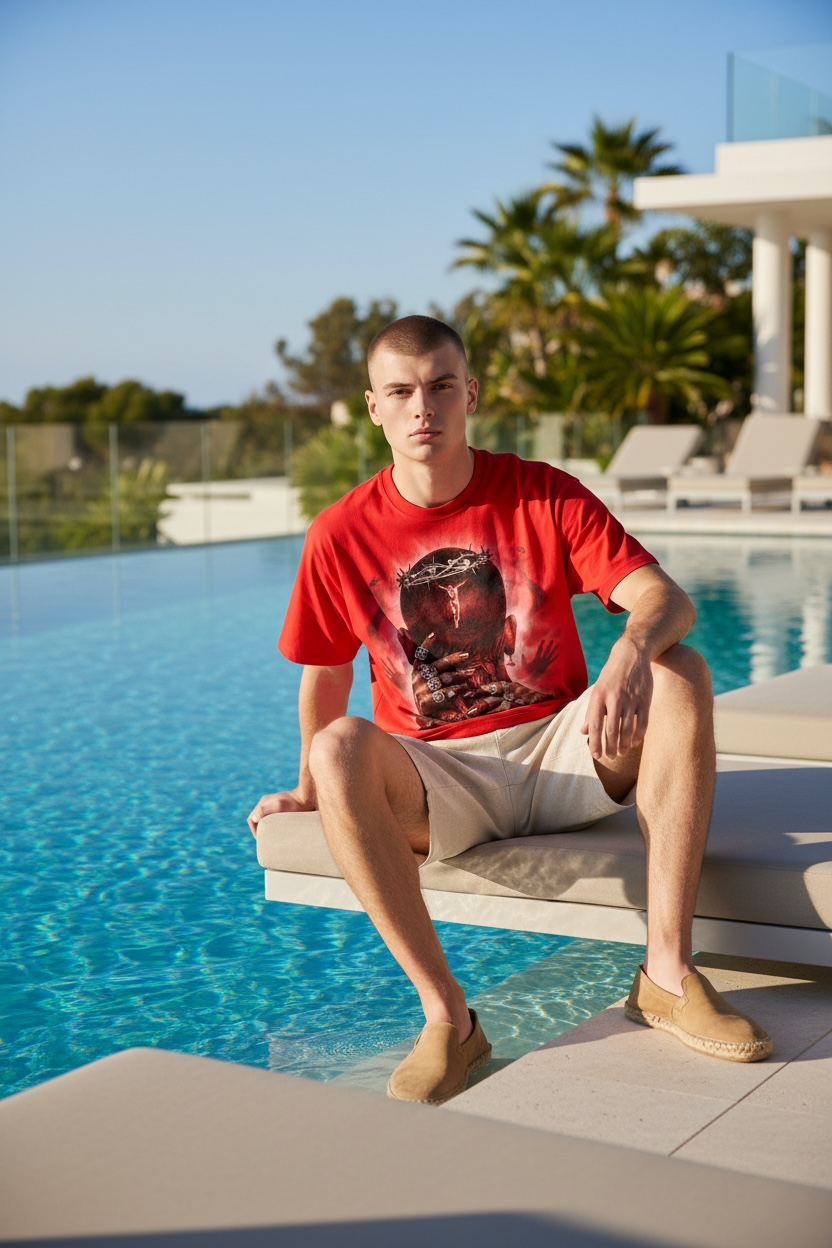 MJ Signature™ “Crowned in Sacrifice” Graphic T-Shirt – Red Edition.