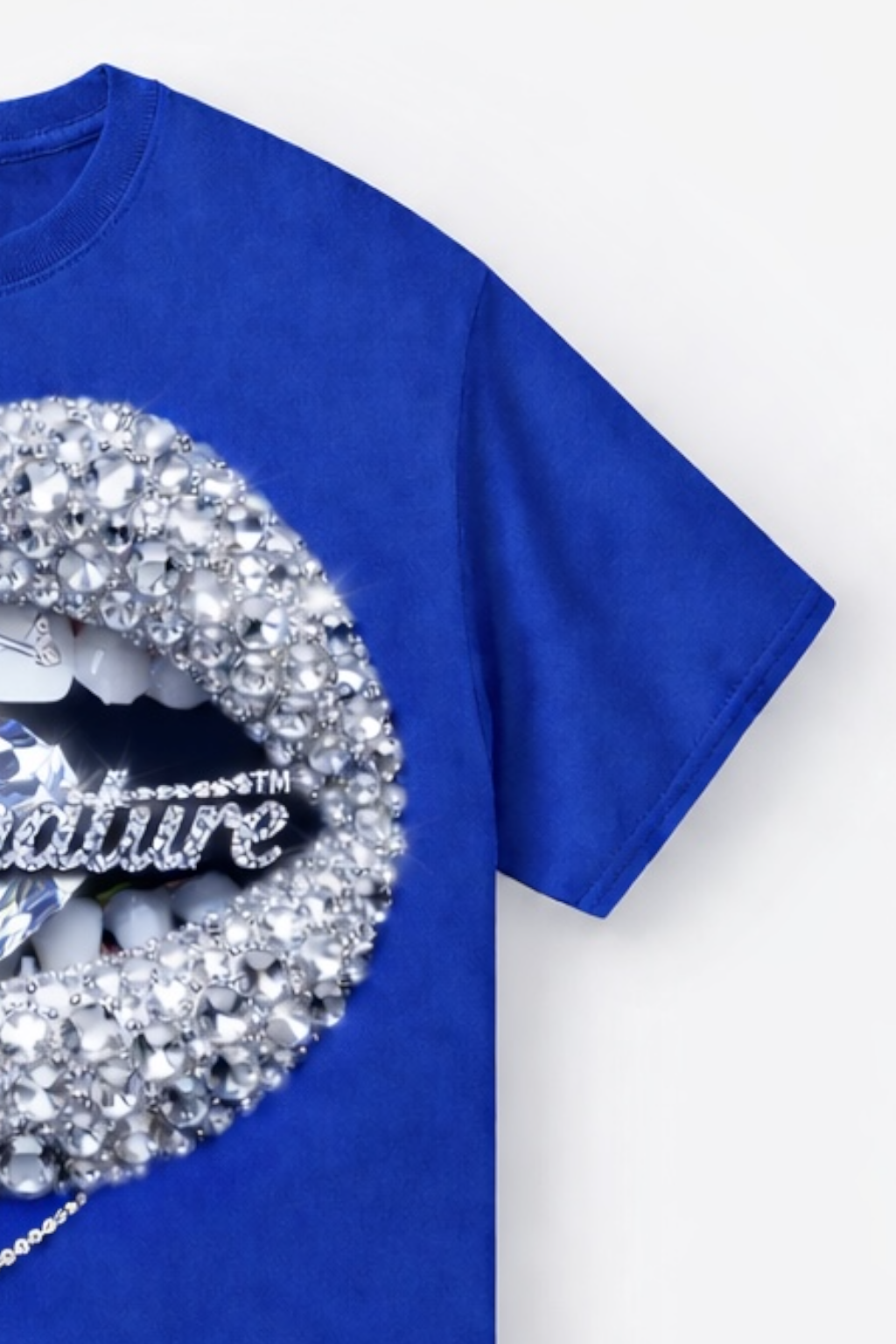 Diamond Lips Graphic T-Shirt – Royal Blue.
