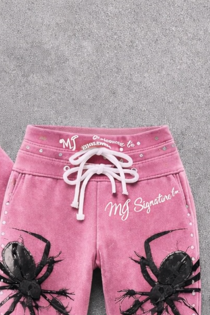 MJ Signature™ Pink Spider Hoodie &amp; Flared Jogger Set.