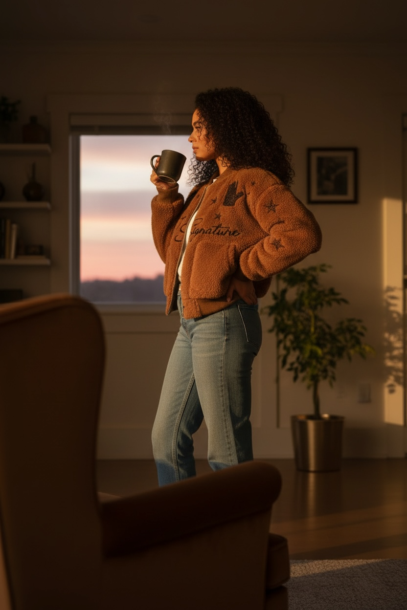 Faux Fur Bomber Jacket – Brown