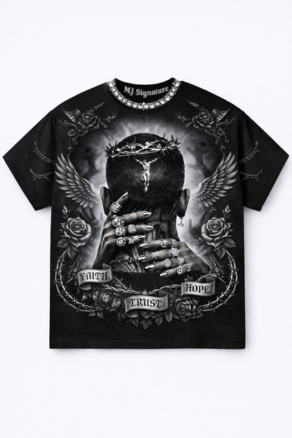 MJ Signature™ “Faith • Trust • Hope” Graphic T-Shirt.