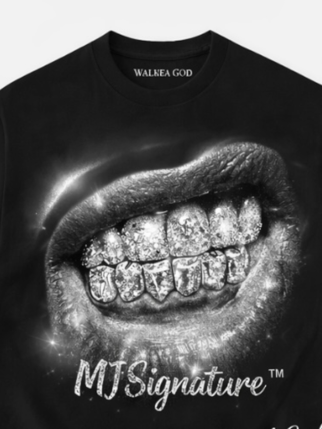 MJ Signature “Walk With God” Graphic T-Shirt – Black (Luxury Edition).