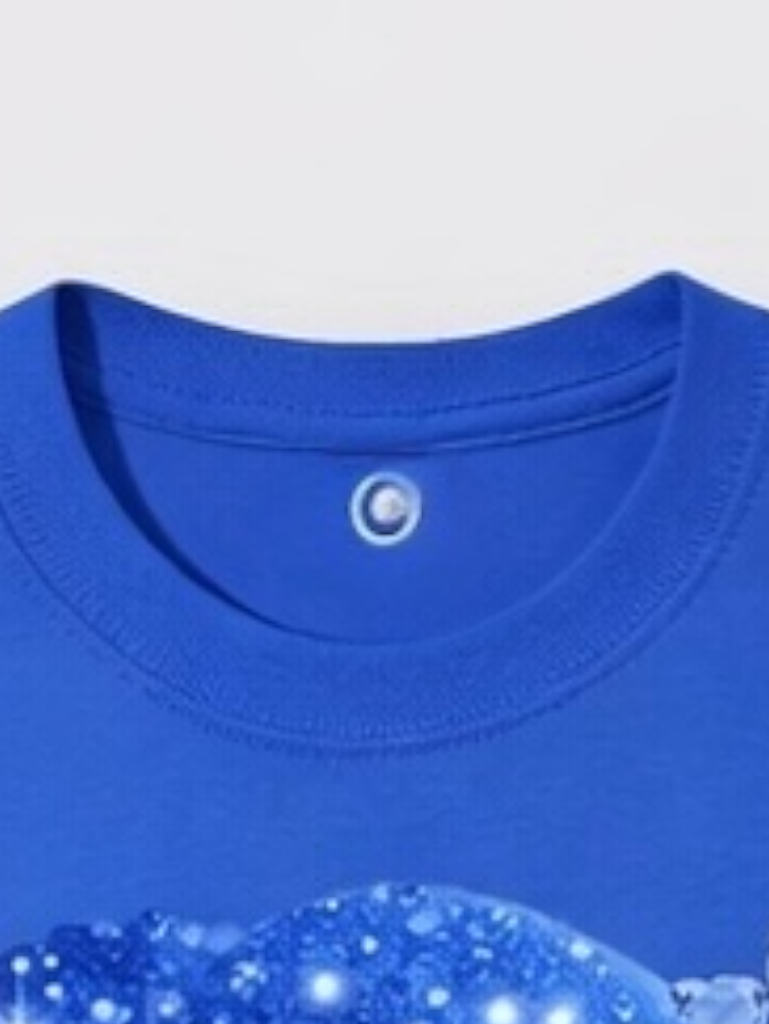 Product Title: "Iced Out Drip" Cobalt Blue Tee with Diamond Grills Graphic.