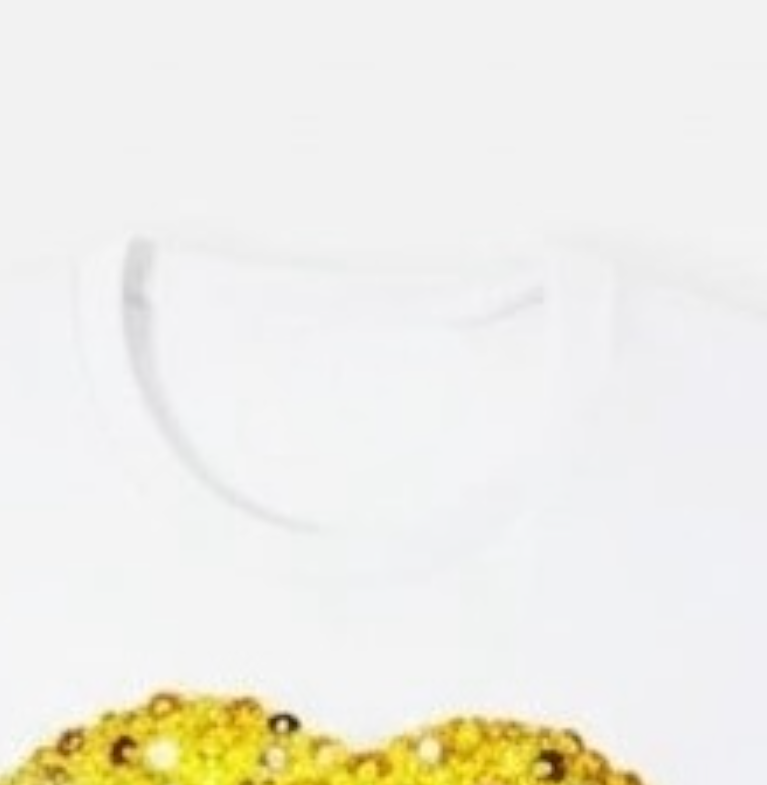 Golden Drip Lip Graphic T-Shirt/White.