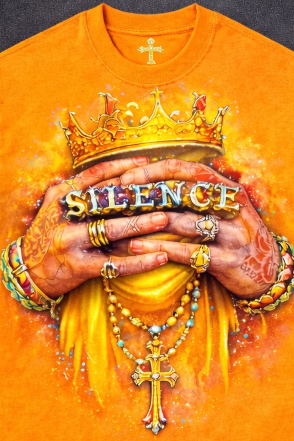 Silence Crown Cross Graphic T-Shirt