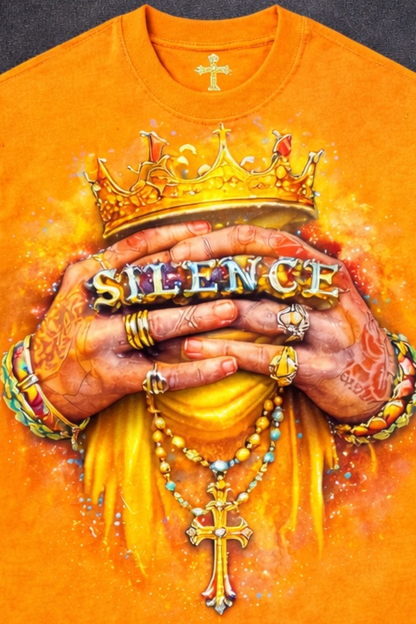 Silence Crown Cross Graphic T-Shirt
