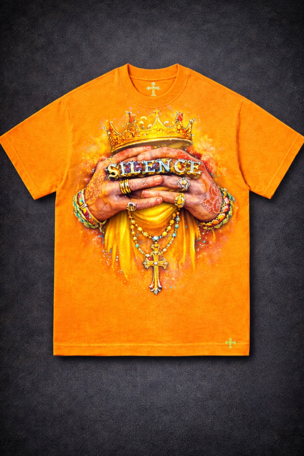 Silence Crown Cross Graphic T-Shirt