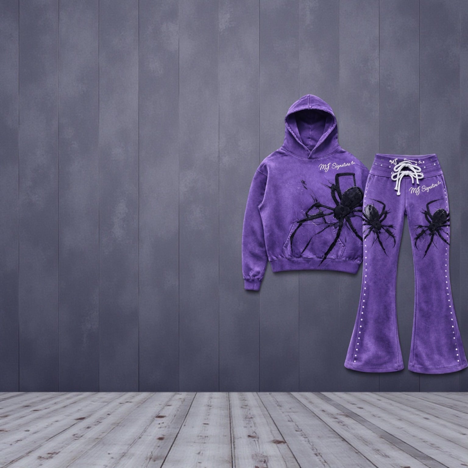 MJ Signature™ Purple Spider Hoodie &amp; Flared Jogger Set.